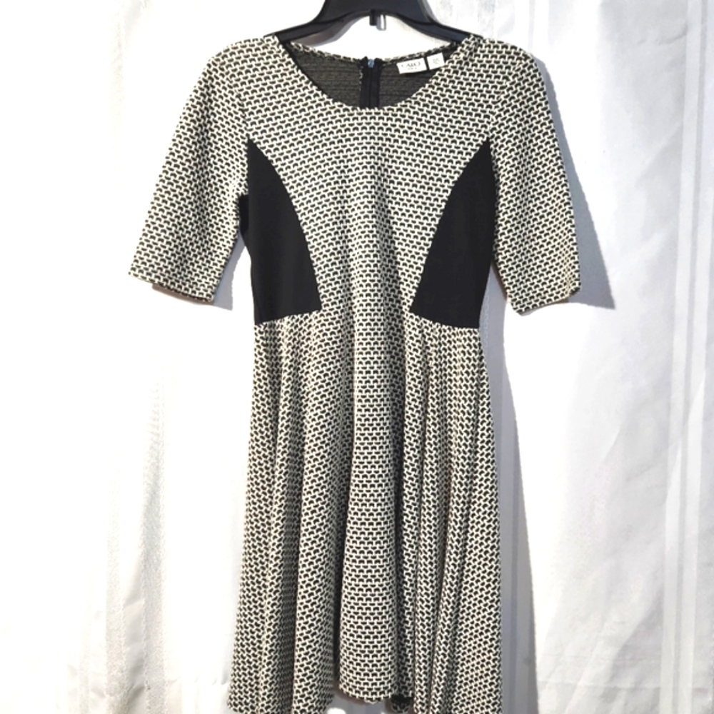 CATO GIRLS BLACK AND WHITE SHORT SLEEVE DRESS SIZE 16